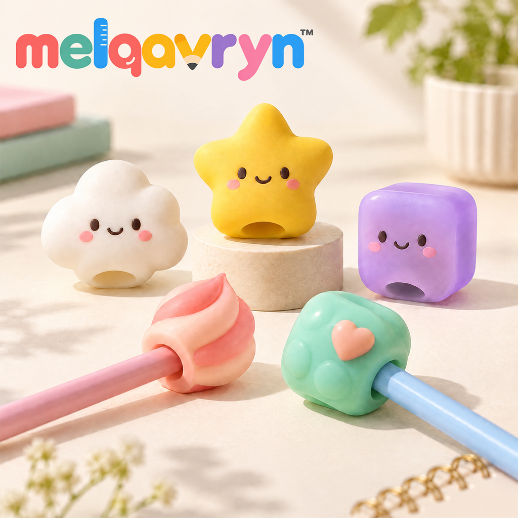 Melqavryn™ Cute Pencil Topper & Grip Set