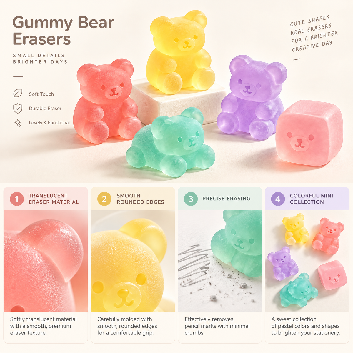 Melqavryn™ Colorful Squishy Bear Set