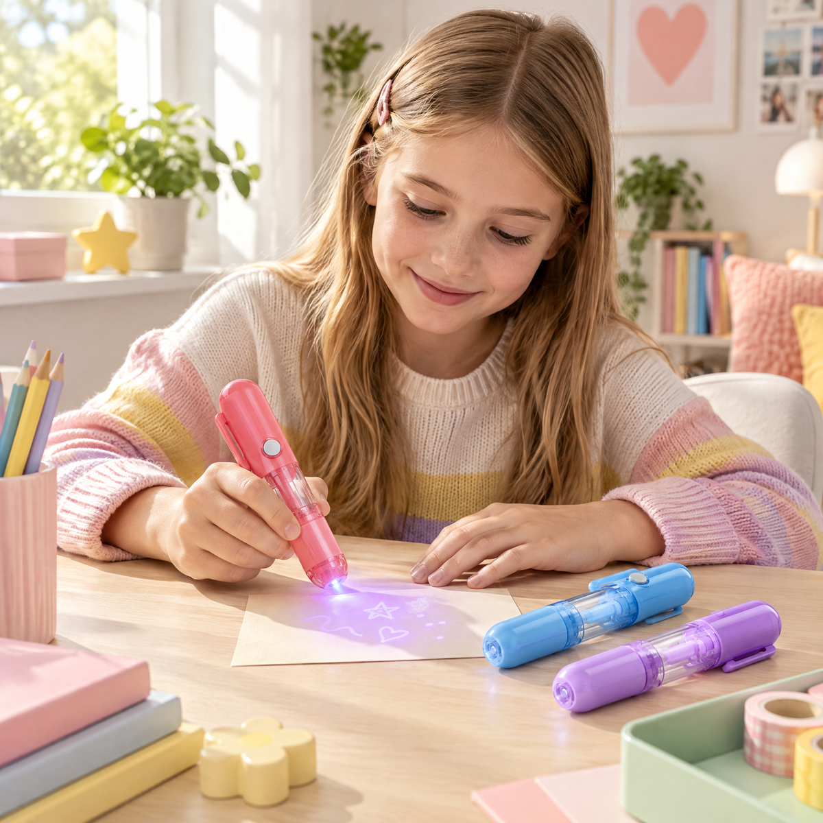 Melqavryn™ Light-Up Secret Message Pen in use