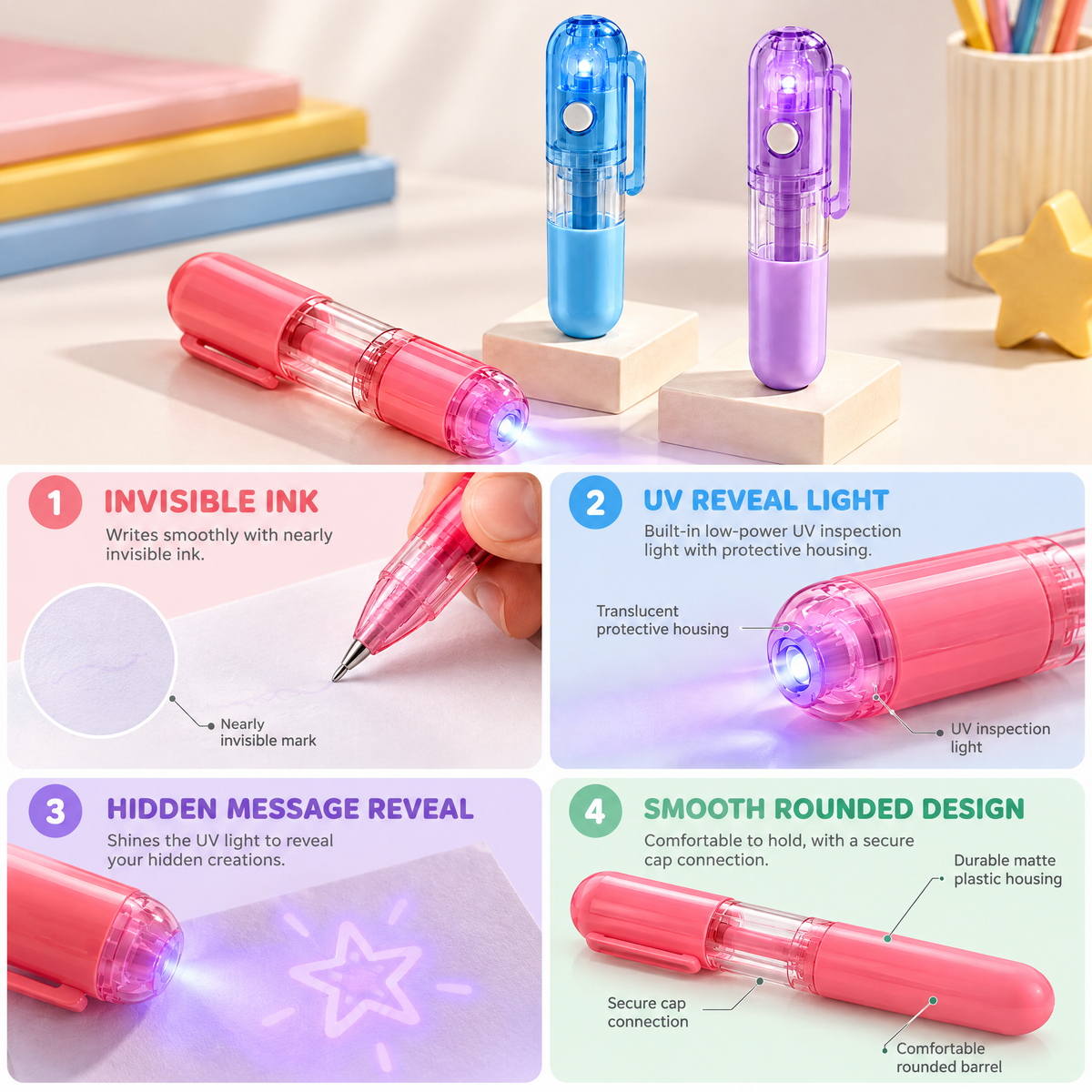 Melqavryn™ Light-Up Secret Message Pen