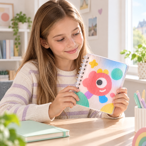 Melqavryn™ Cute Character Spiral Notebook