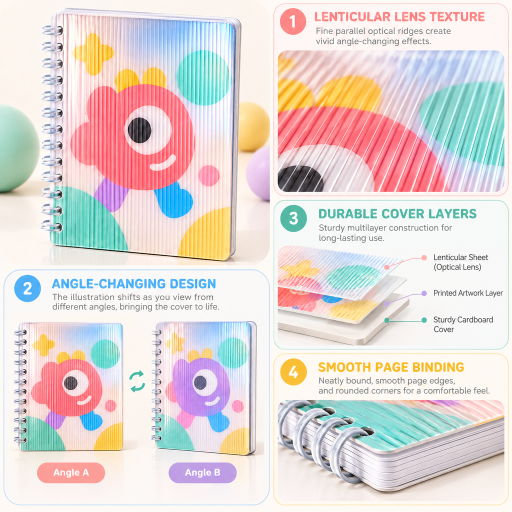 Melqavryn™ Cute Character Spiral Notebook