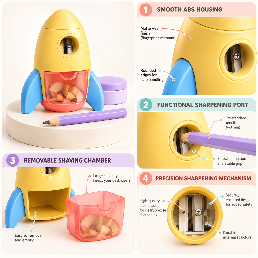 Melqavryn™ Rocket Pencil Sharpener