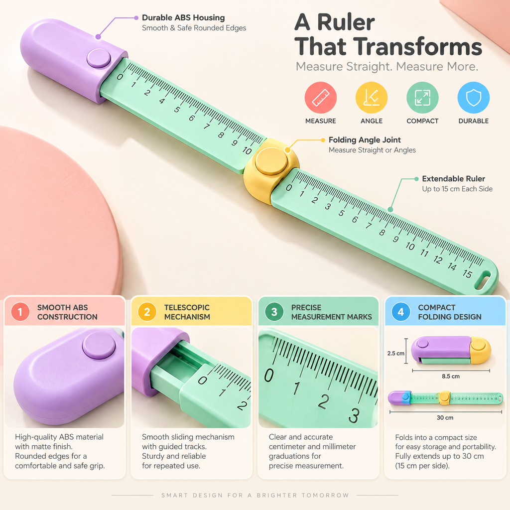 Melqavryn™ Foldable Pocket Ruler