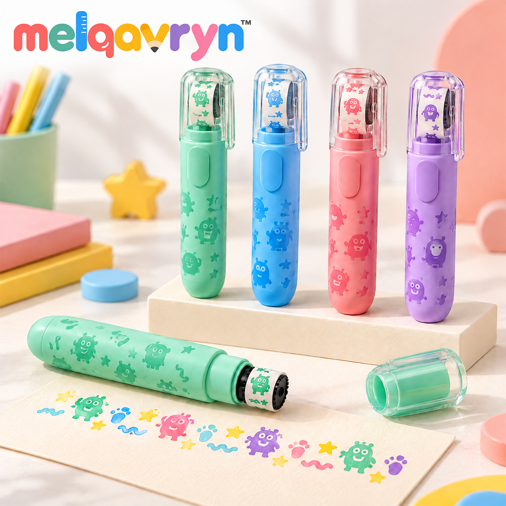 Melqavryn™ Cute Roller Stamp Pen Set